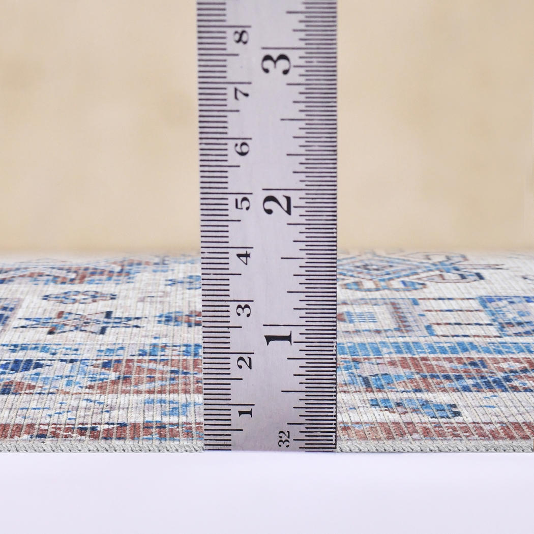 Aebby Blue 2'7 x 10' Machine Washable Rug - Thumbnail - Image 7