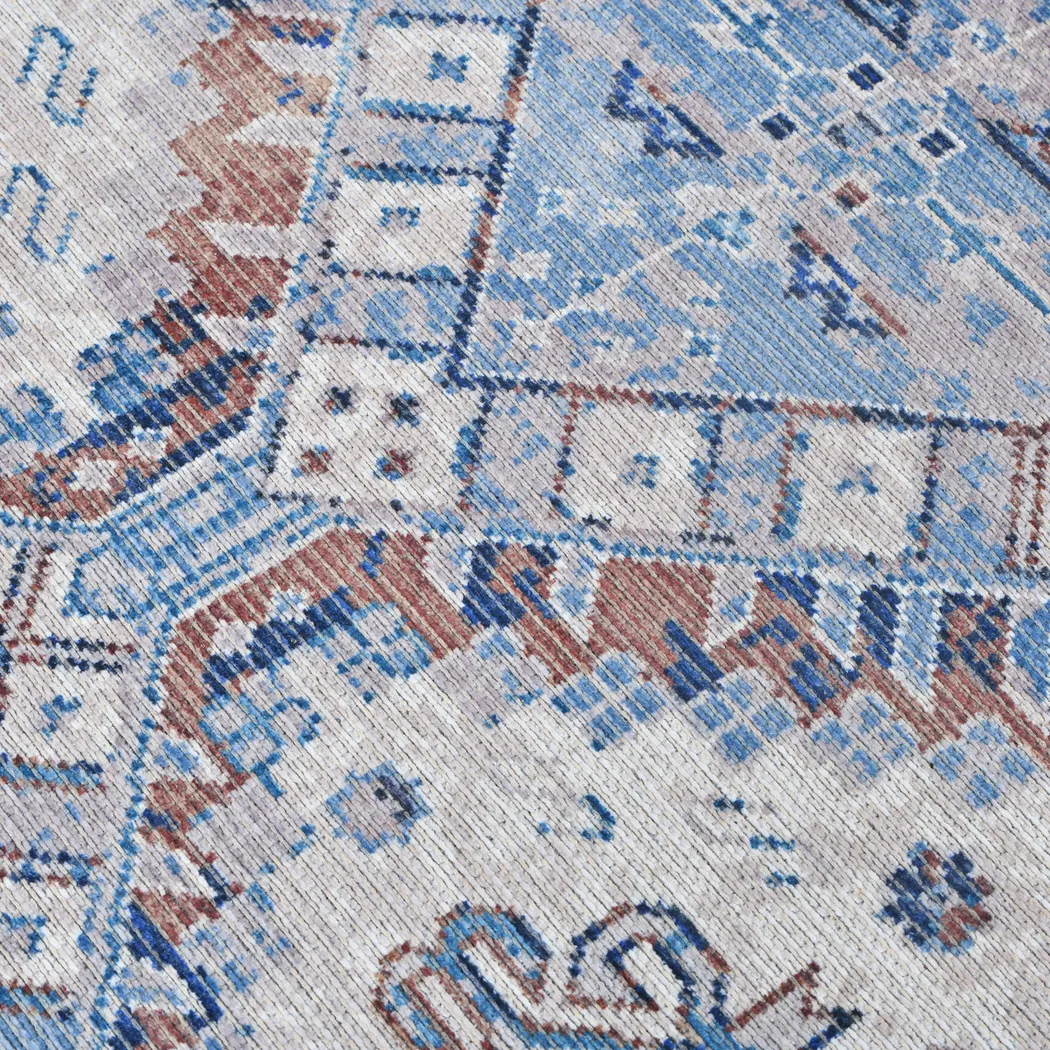 Aebby Blue 7'10 x 9'9 Machine Washable Rug - Thumbnail - Image 3