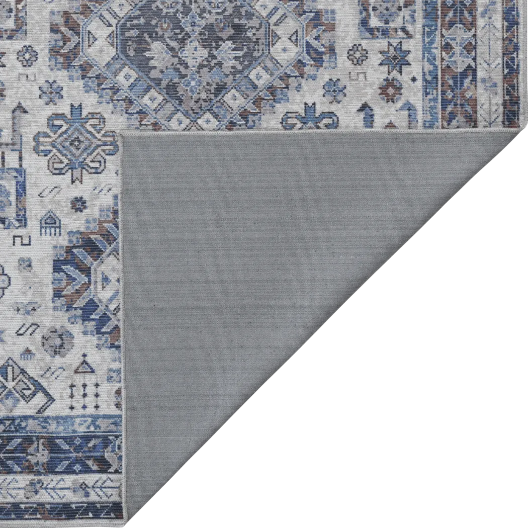 Aebby Blue 7'10 x 9'9 Machine Washable Rug - Thumbnail - Image 4