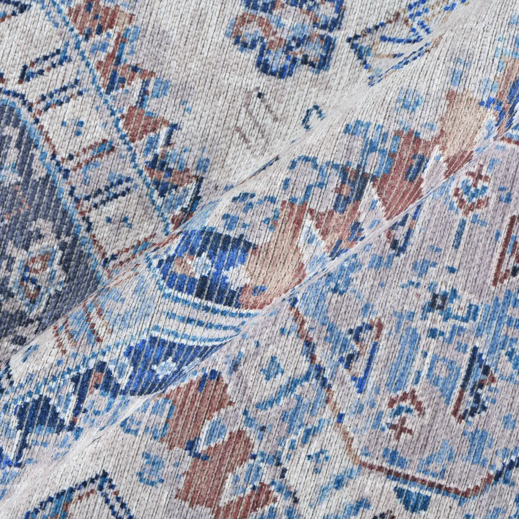 Aebby Blue 7'10 x 9'9 Machine Washable Rug - Thumbnail - Image 5