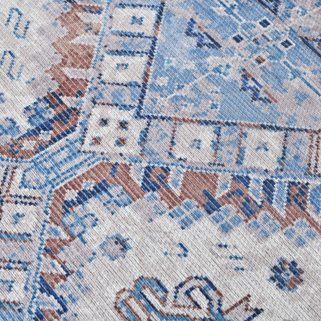 Aebby Blue 9'2 x 11'9 Machine Washable Rug - Thumbnail - Image 3