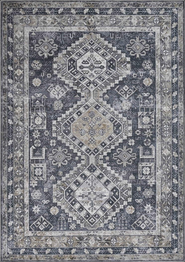 Aebby Gray 5'3 x 7'6 Machine Washable Rug - Thumbnail - Image 1