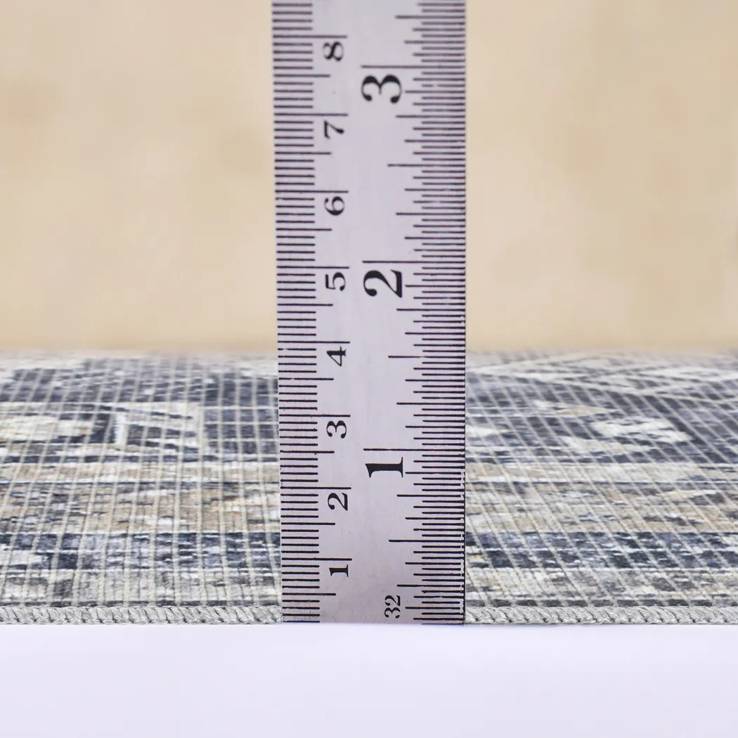 Aebby Gray 7'10 x 9'9 Machine Washable Rug - Thumbnail - Image 3