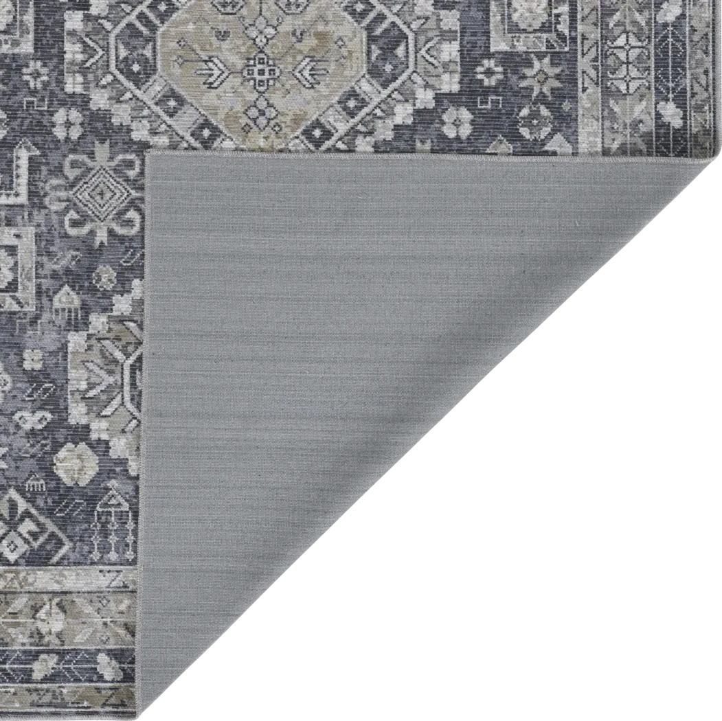 Aebby Gray 7'10 x 9'9 Machine Washable Rug - Thumbnail - Image 6
