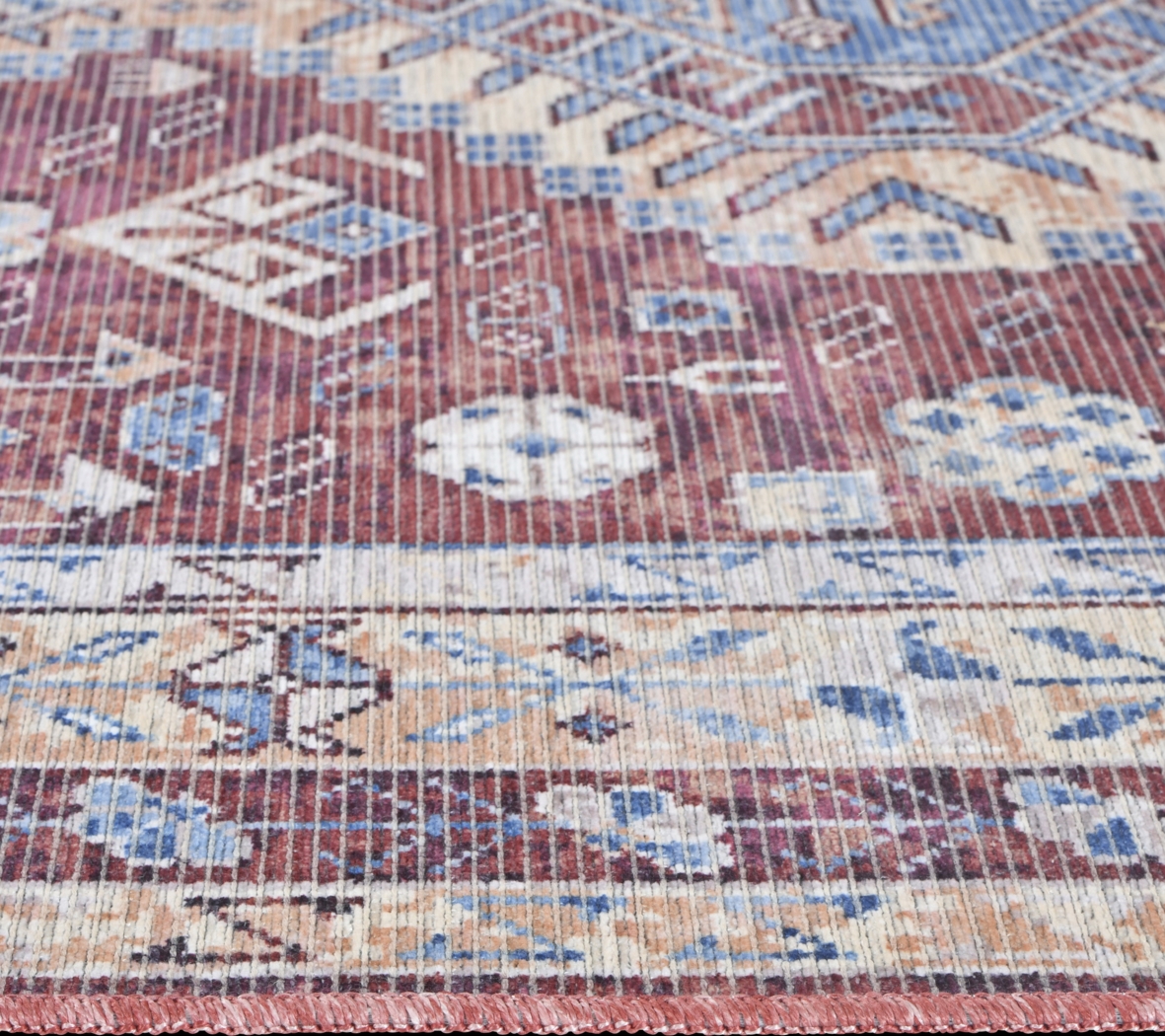 Aebby Red 5'3 x 7'6 Machine Washable Rug - Thumbnail - Image 3