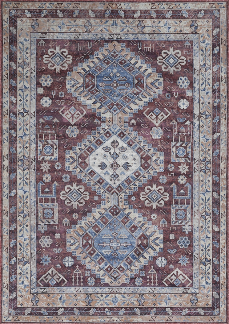 Aebby Red 5'3 x 7'6 Machine Washable Rug - Thumbnail - Image 1