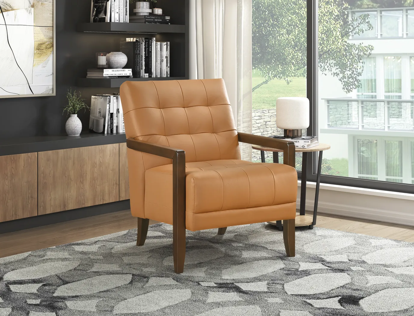 Aeden Orange Accent Chair - Thumbnail - Image 2