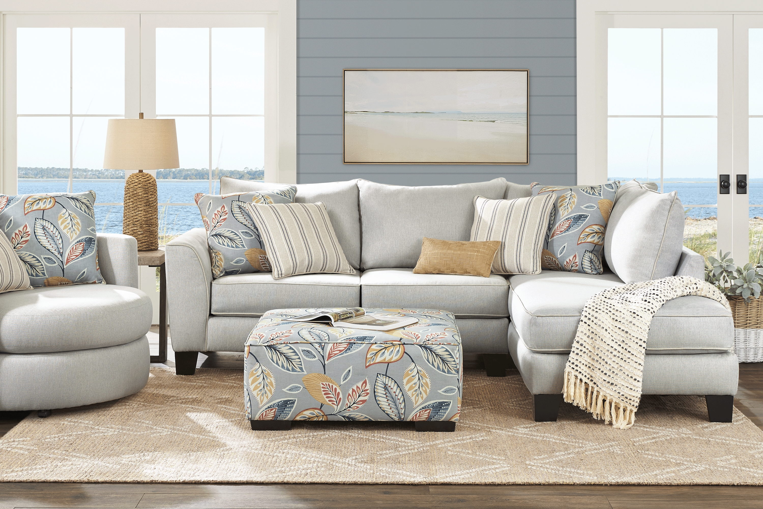 Aegean Place Bluestone 5 Pc Sectional Living Room - Thumbnail - Image 1