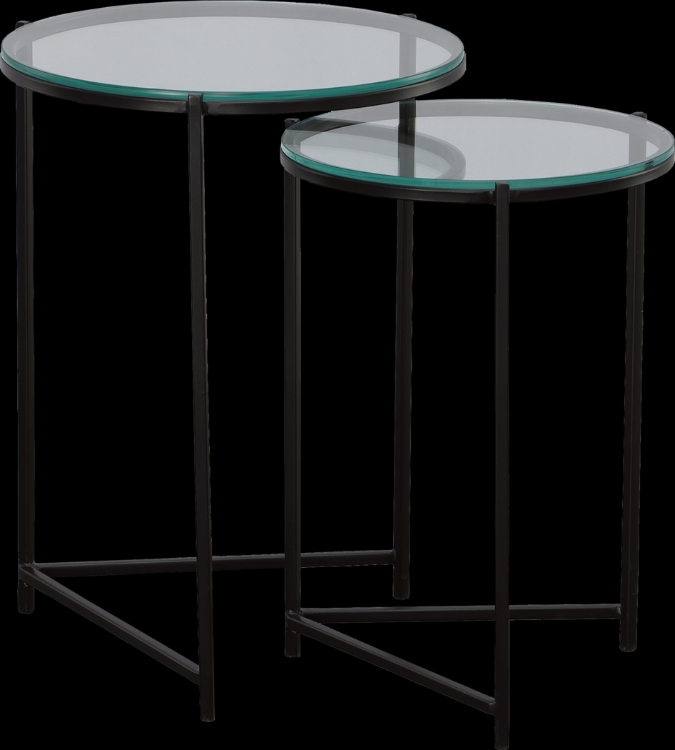 Aellana Black Nesting Tables, Set of 2 - Thumbnail - Image 1