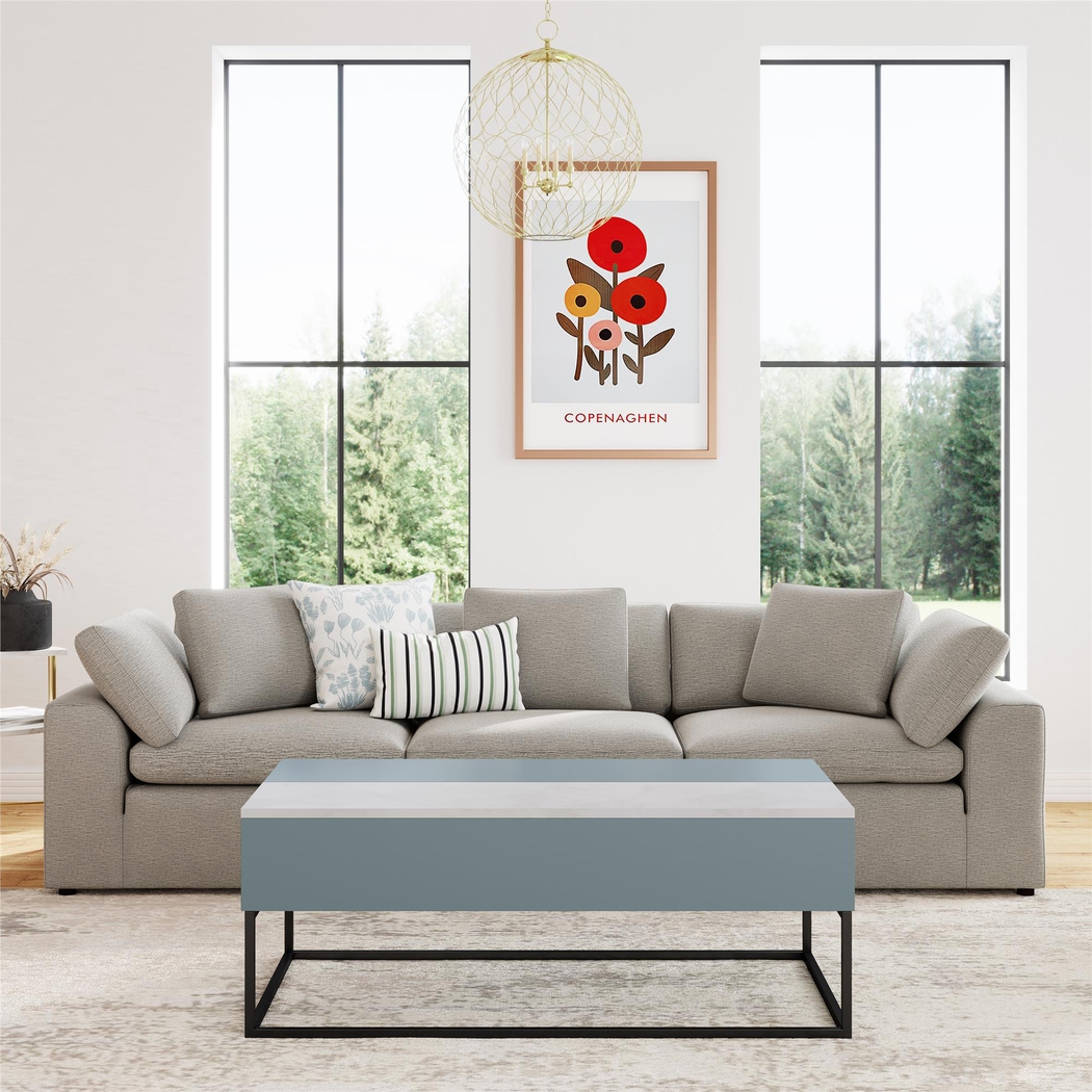 Affton Blue Lift-Top Cocktail Table - Thumbnail - Image 2