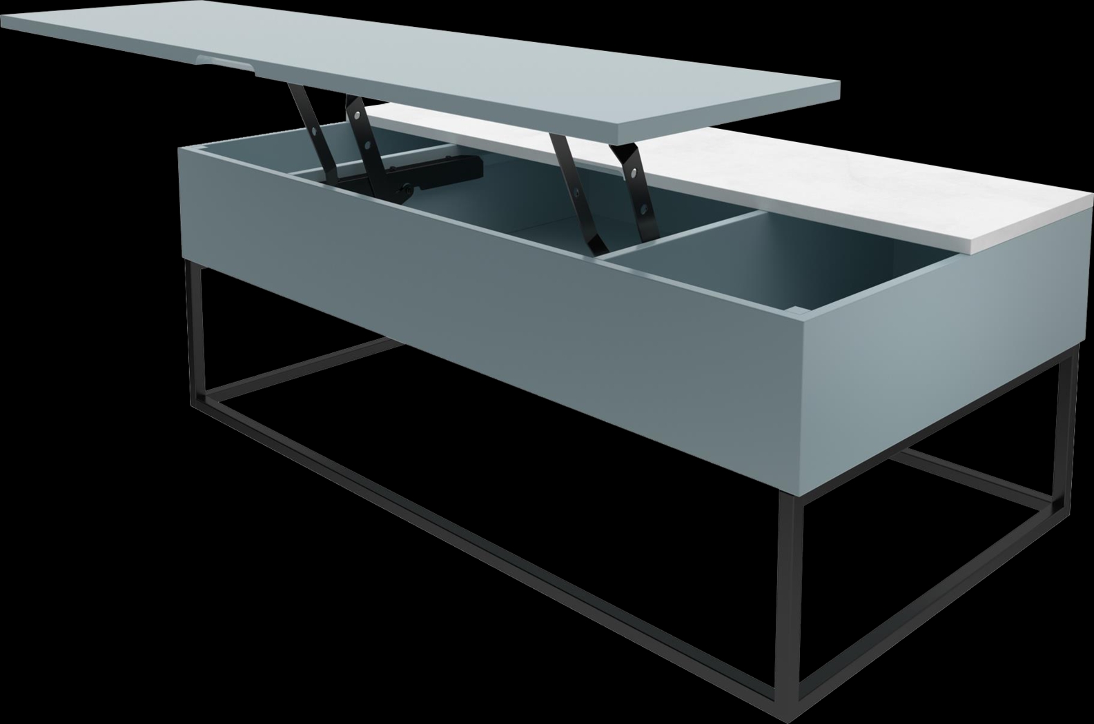 Affton Blue Lift-Top Cocktail Table - Thumbnail - Image 4