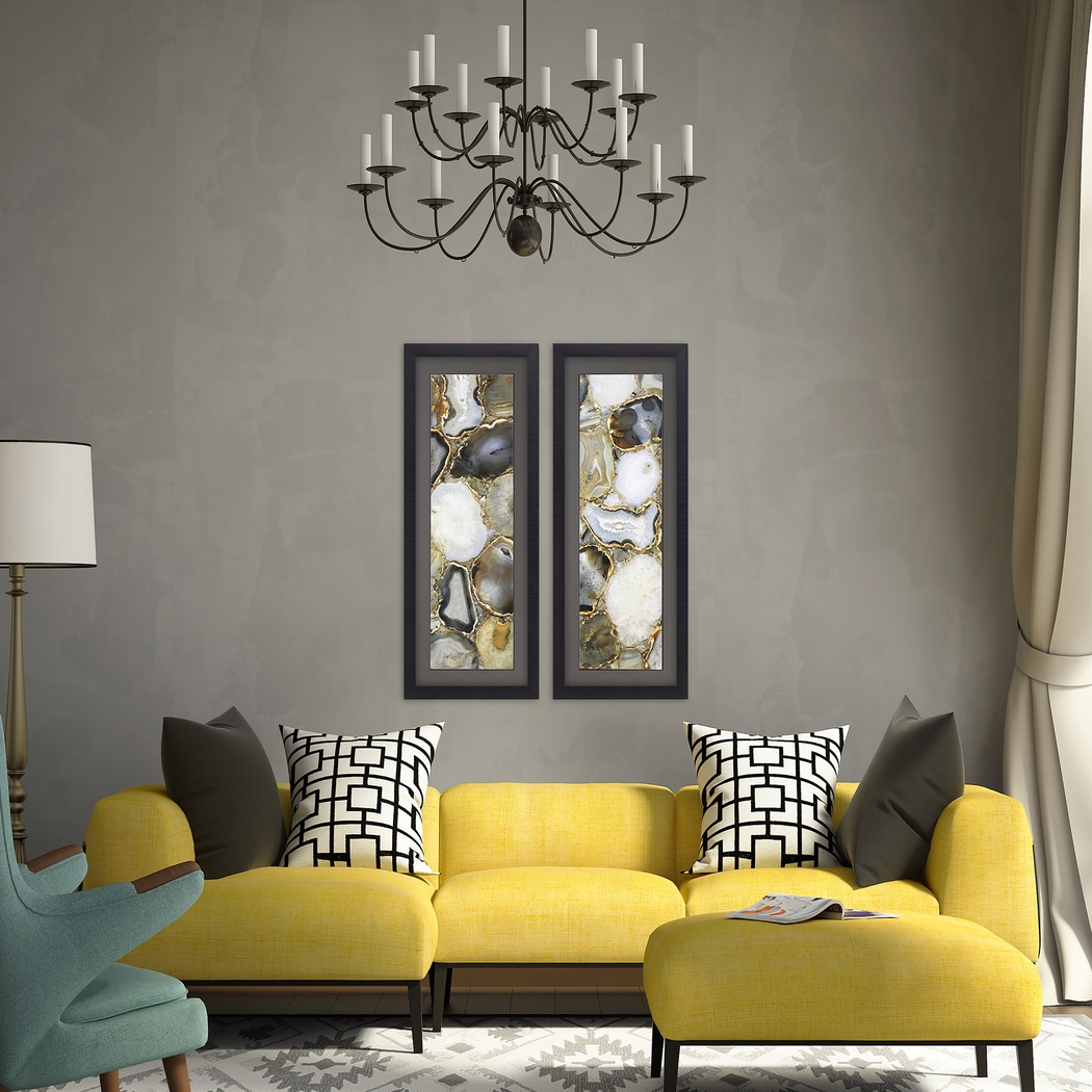 Agate Quartz Gray Framed Artwork, Set of 2 - Thumbnail - Image 2