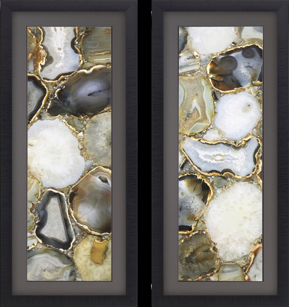Agate Quartz Gray Framed Artwork, Set of 2 - Thumbnail - Image 1