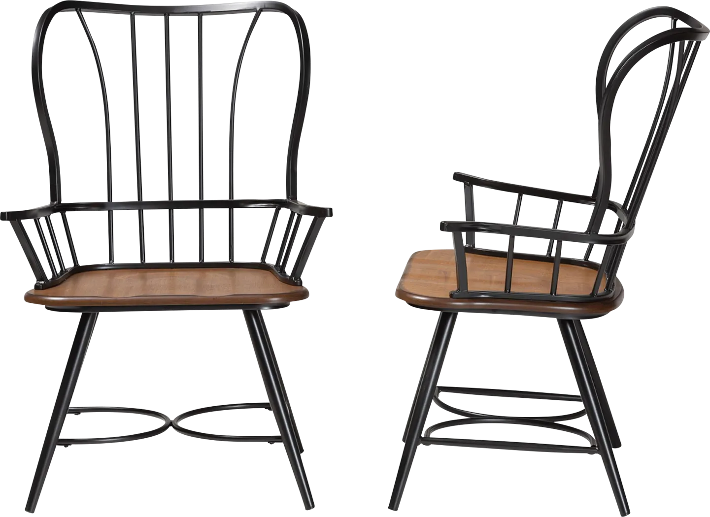 Agavei Brown Arm Chair, Set of 2 - Thumbnail - Image 4