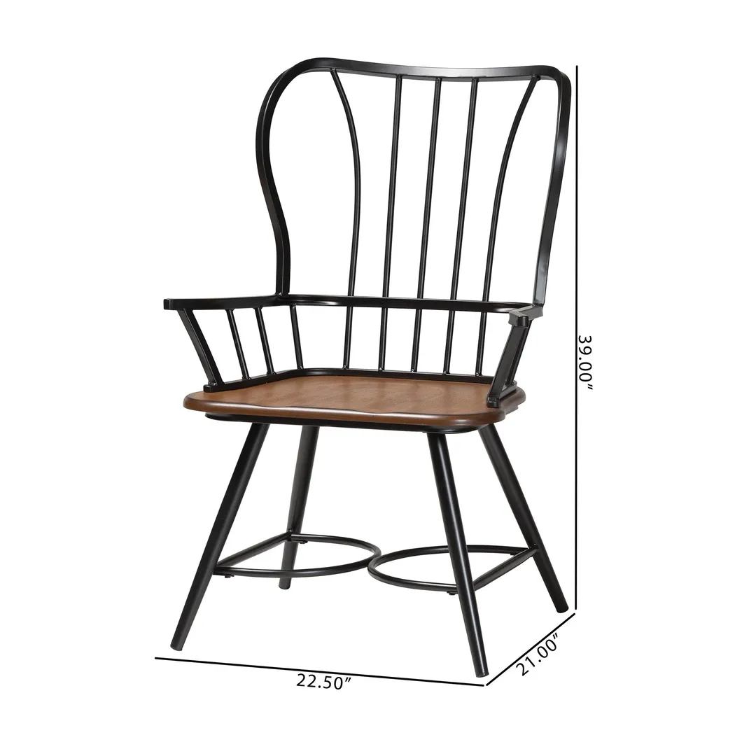 Agavei Brown Arm Chair, Set of 2 - Thumbnail - Image 8