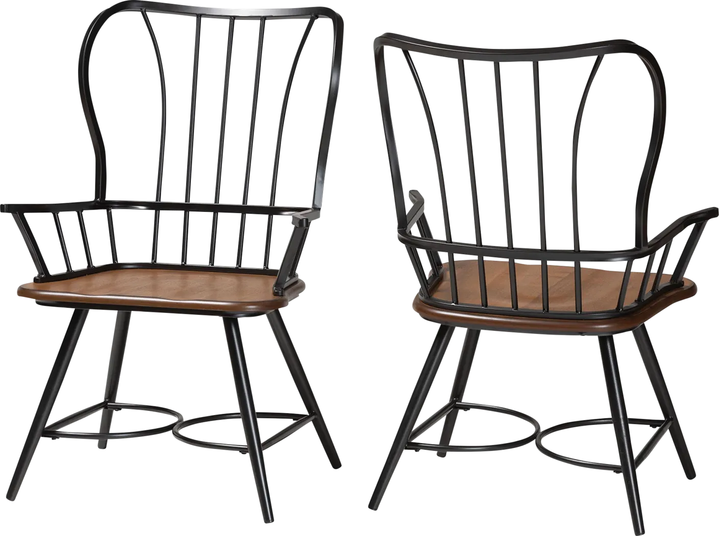 Agavei Brown Arm Chair, Set of 2 - Thumbnail - Image 1
