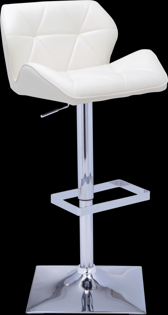 Agnon White Adjustable Barstool - Thumbnail - Image 1