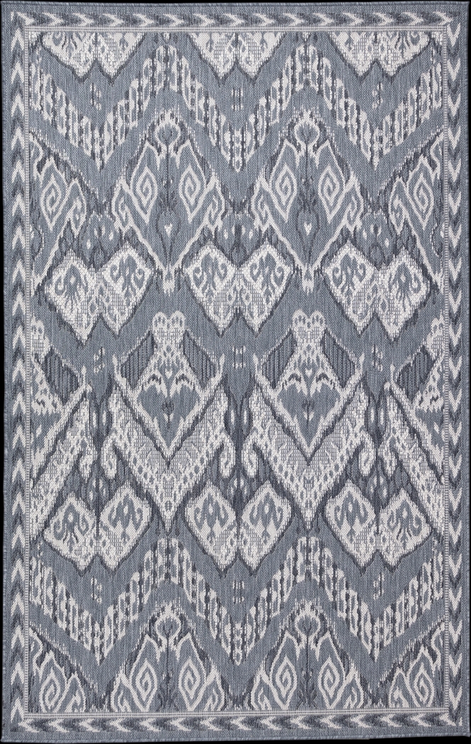 Agrippa Dark Blue 4'10 x 7'6 Indoor/Outdoor Rug - Thumbnail - Image 1