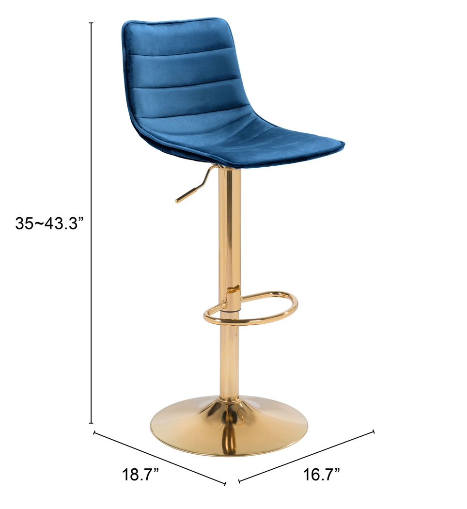 Agrona Dark Blue Adjustable Barstool - Thumbnail - Image 7