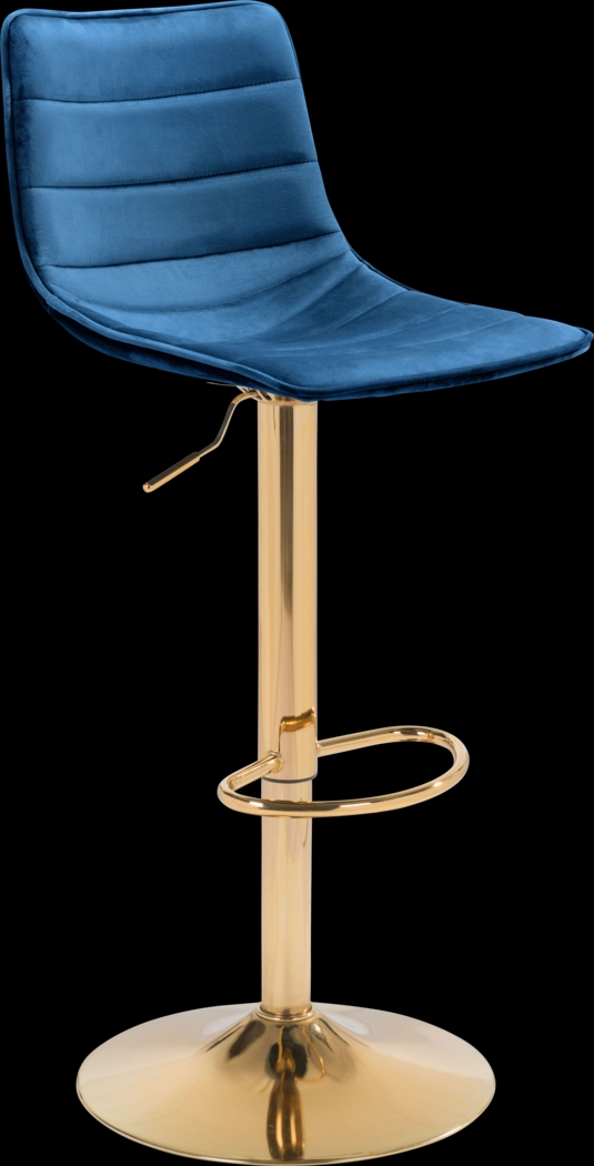 Agrona Dark Blue Adjustable Barstool - Thumbnail - Image 1