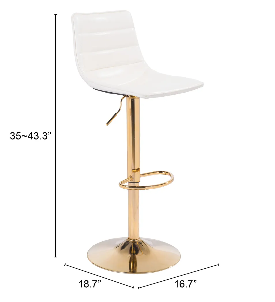 Agrona White Adjustable Barstool - Thumbnail - Image 9