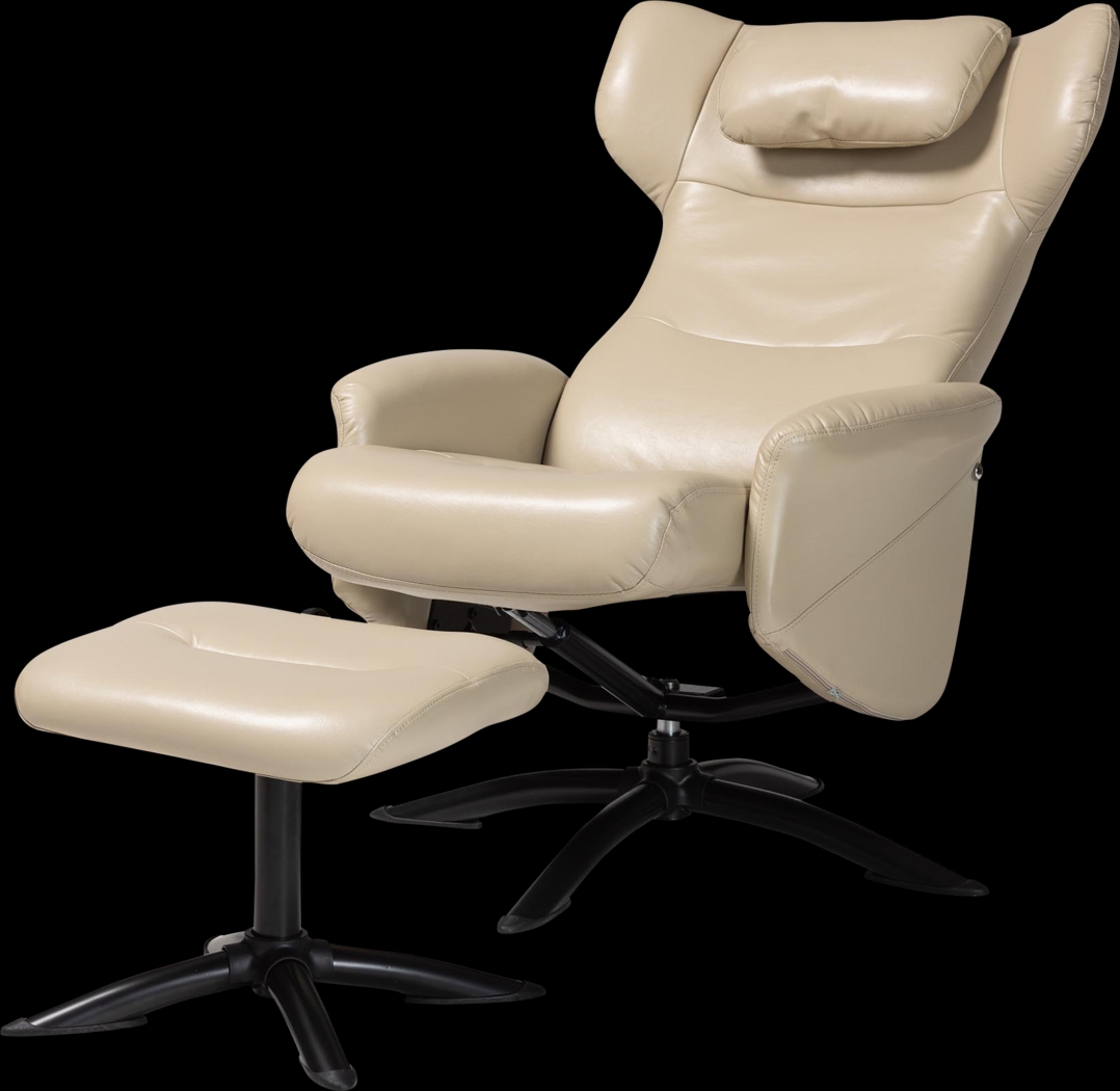 Aguilay Beige Accent Chair and Ottoman - Thumbnail - Image 6