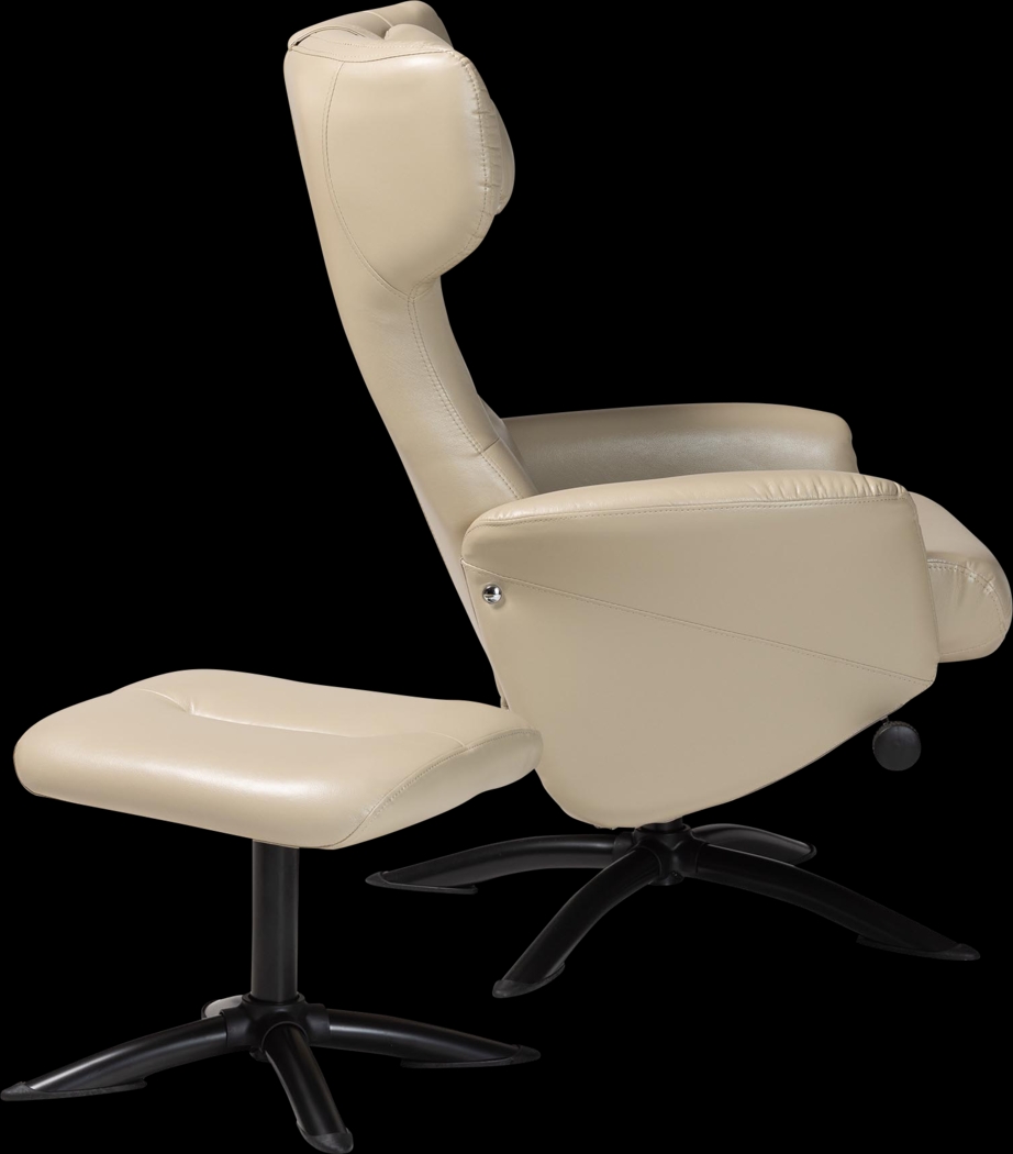 Aguilay Beige Accent Chair and Ottoman - Thumbnail - Image 8