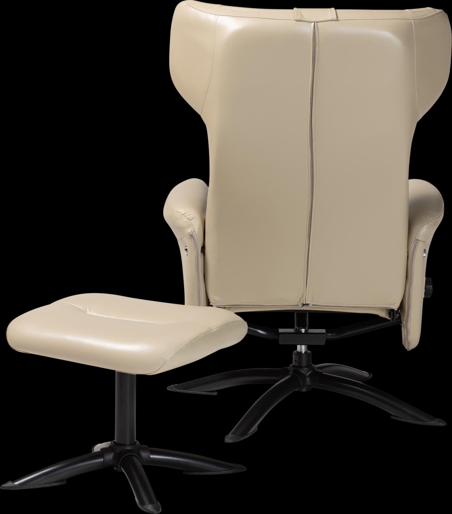 Aguilay Beige Accent Chair and Ottoman - Thumbnail - Image 9