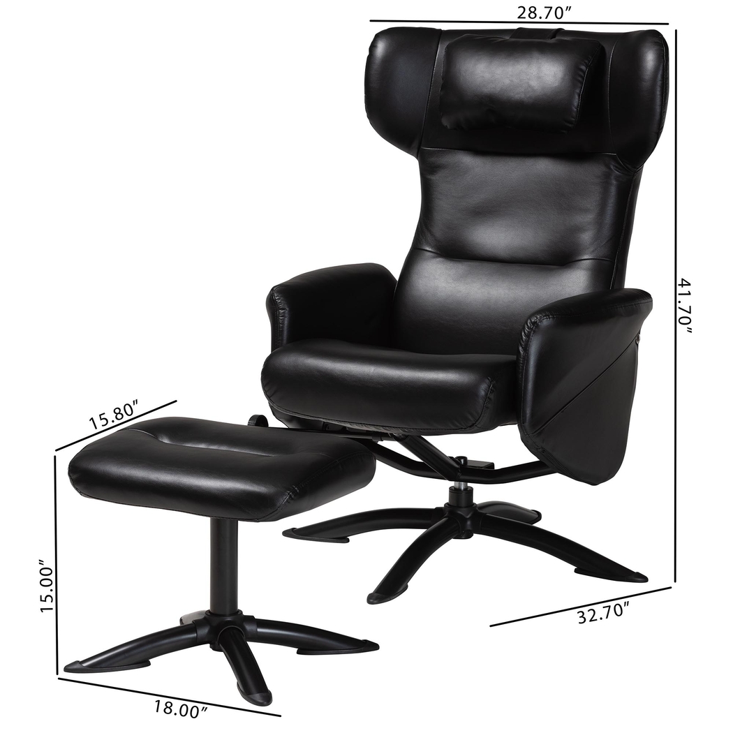 Aguilay Black Accent Chair and Ottoman - Thumbnail - Image 5