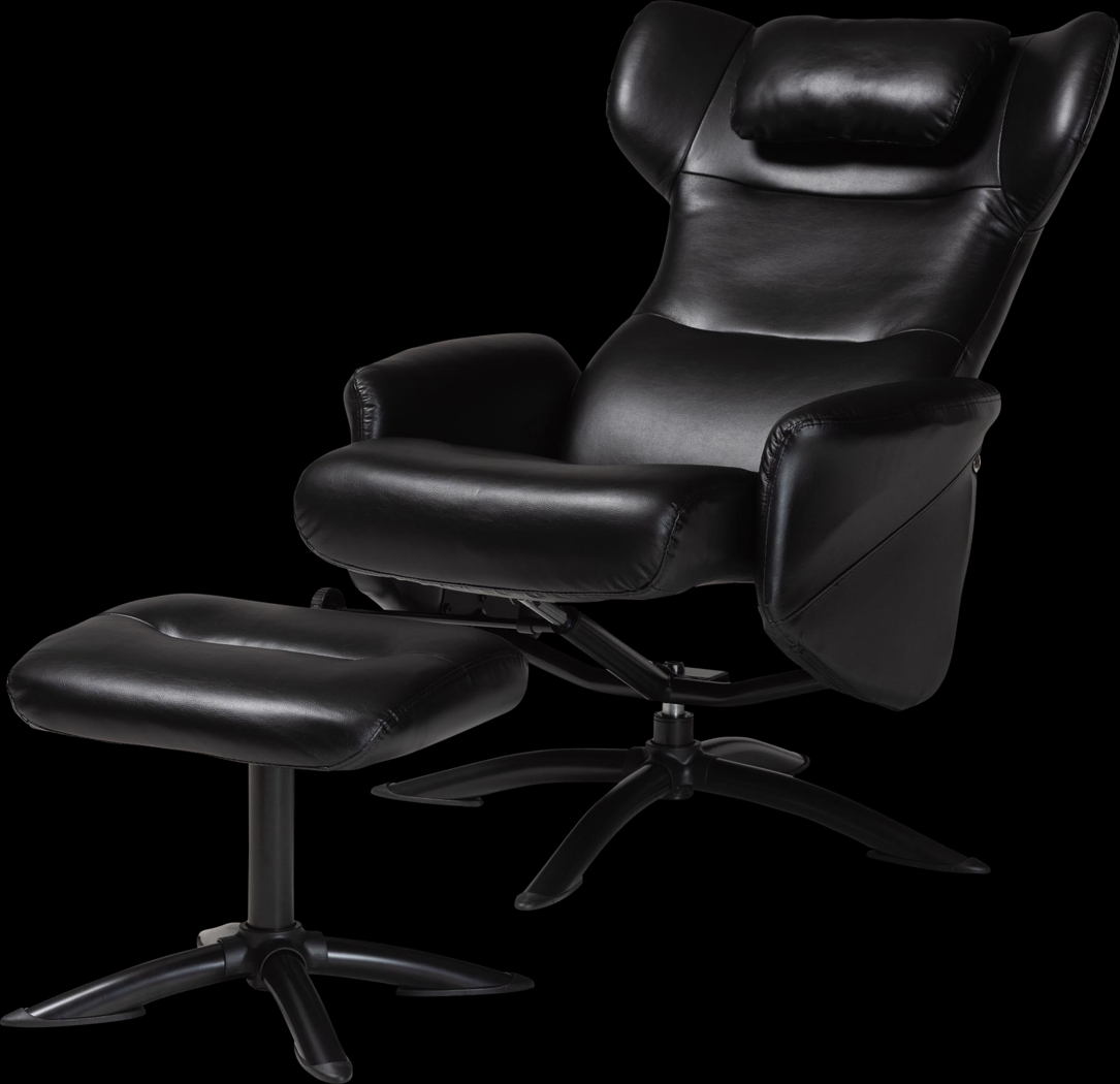 Aguilay Black Accent Chair and Ottoman - Thumbnail - Image 6