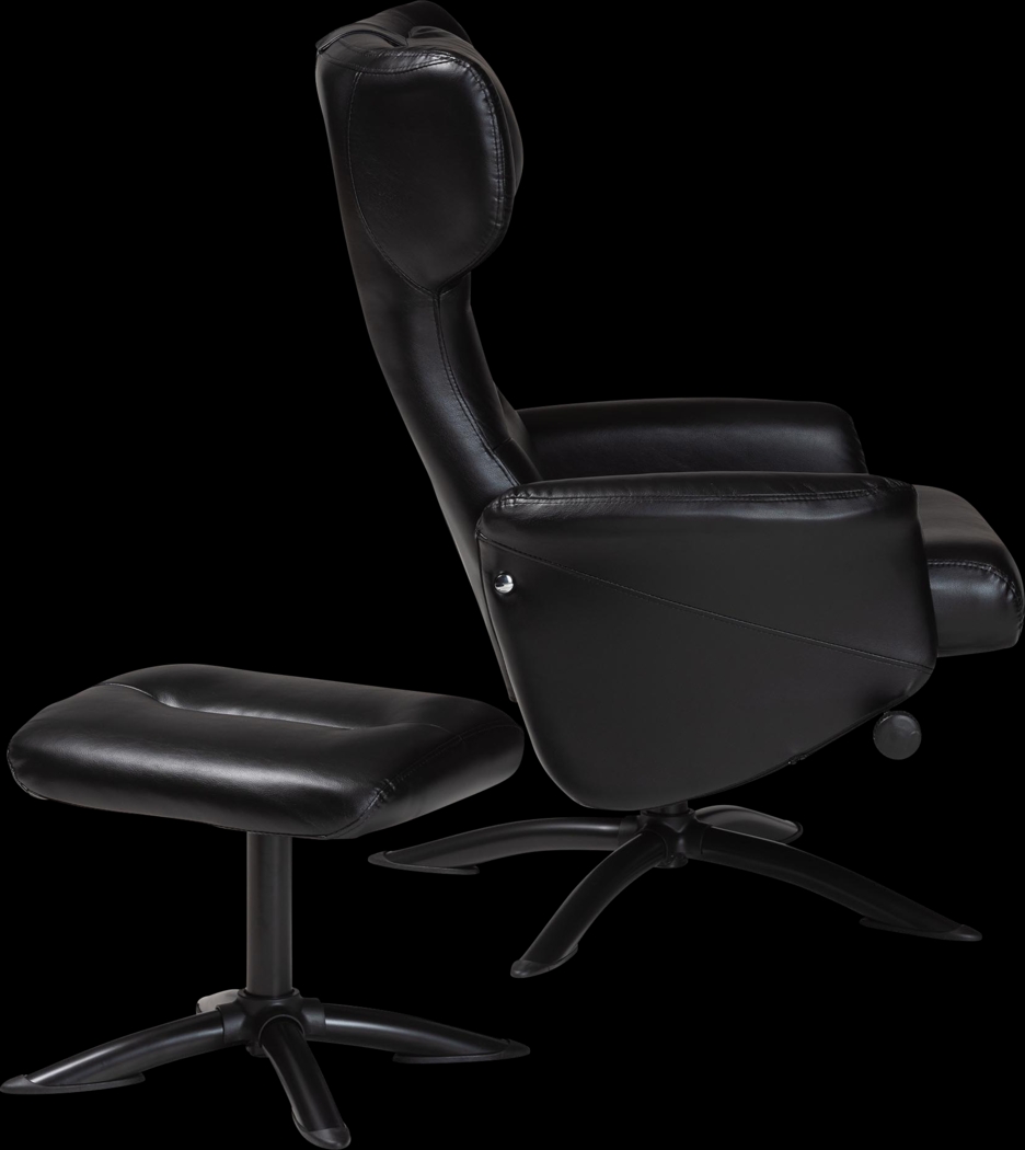 Aguilay Black Accent Chair and Ottoman - Thumbnail - Image 8