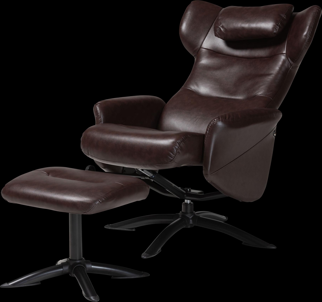 Aguilay Dark Brown Accent Chair and Ottoman - Thumbnail - Image 6