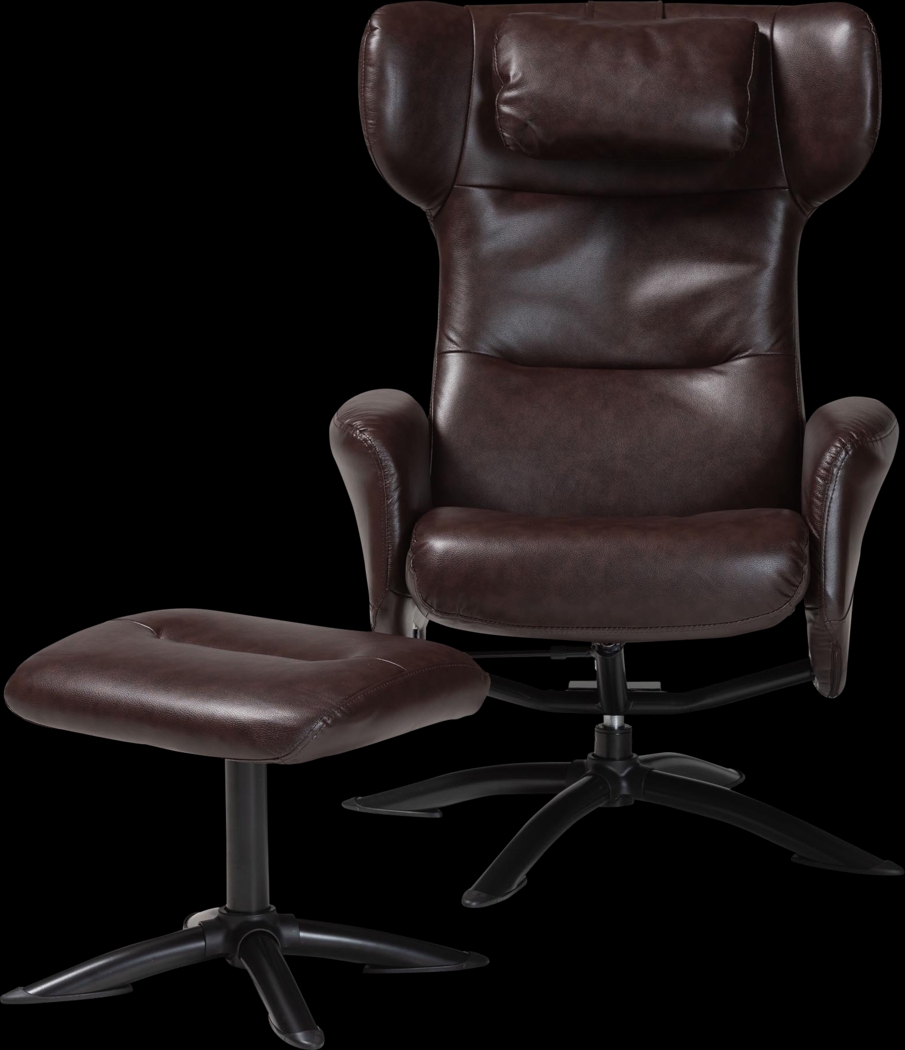 Aguilay Dark Brown Accent Chair and Ottoman - Thumbnail - Image 7