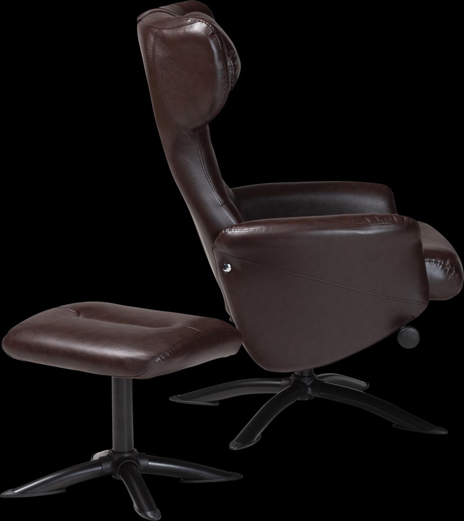 Aguilay Dark Brown Accent Chair and Ottoman - Thumbnail - Image 8