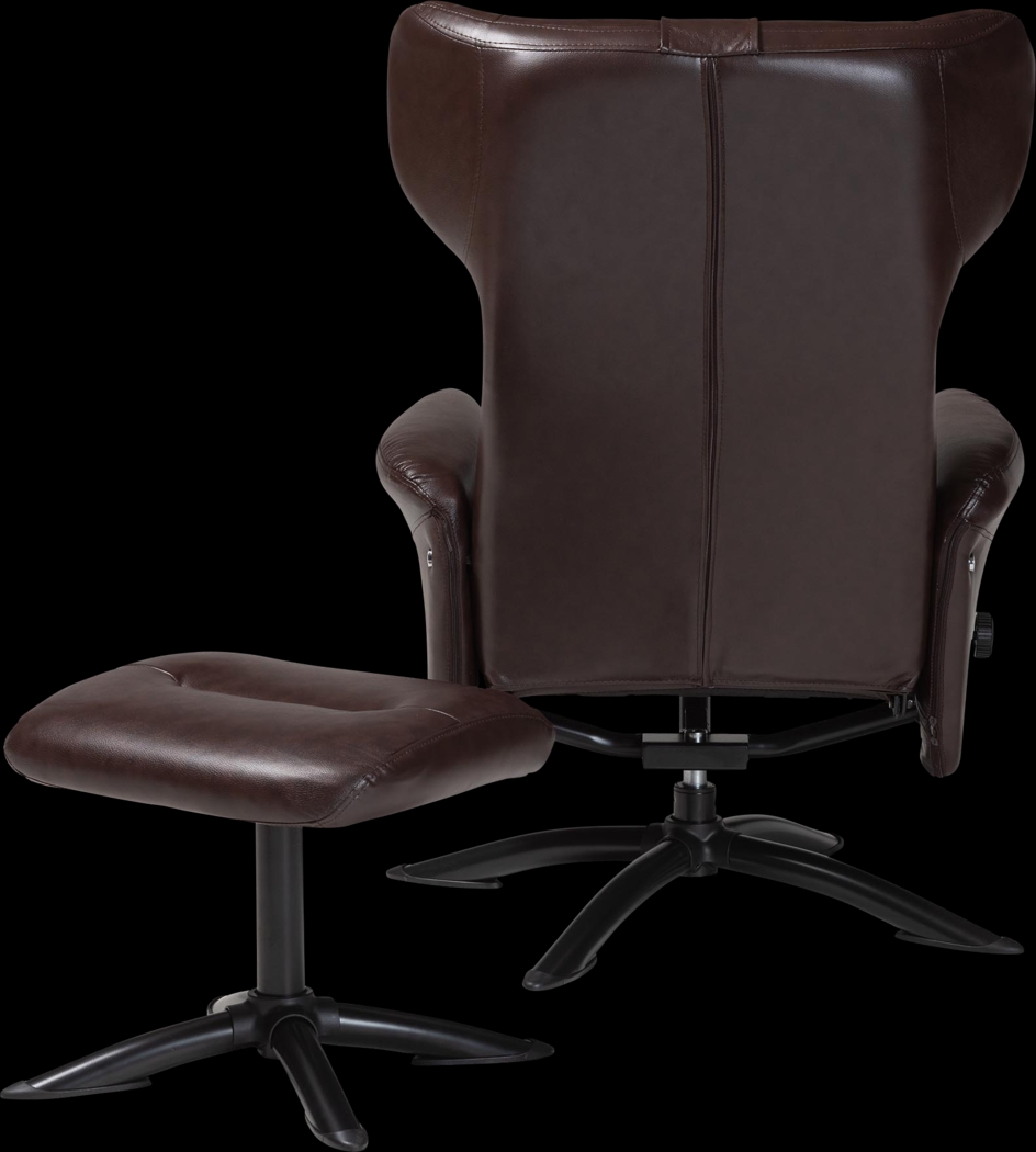 Aguilay Dark Brown Accent Chair and Ottoman - Thumbnail - Image 9