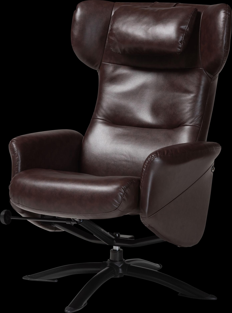 Aguilay Dark Brown Accent Chair and Ottoman - Thumbnail - Image 10