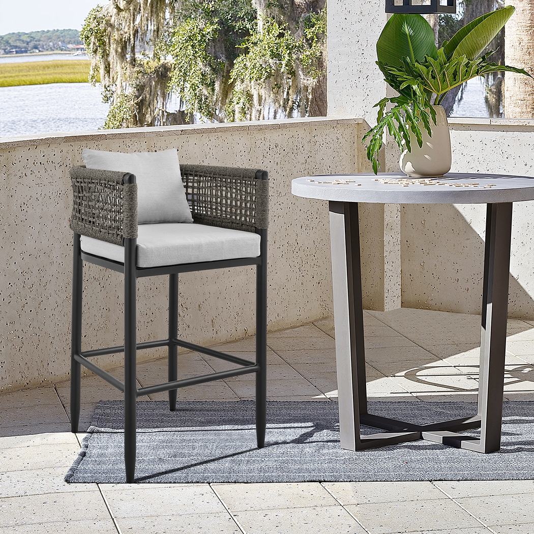 Outdoor Agusta Black Barstool - Thumbnail - Image 2