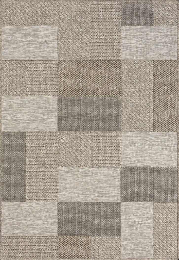 Ahedho Tan 5' x 7' Indoor/Outdoor Rug - Thumbnail - Image 1