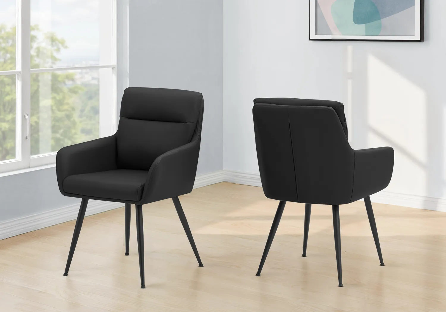 Ahia Black Side Chair, Set of 2 - Thumbnail - Image 2