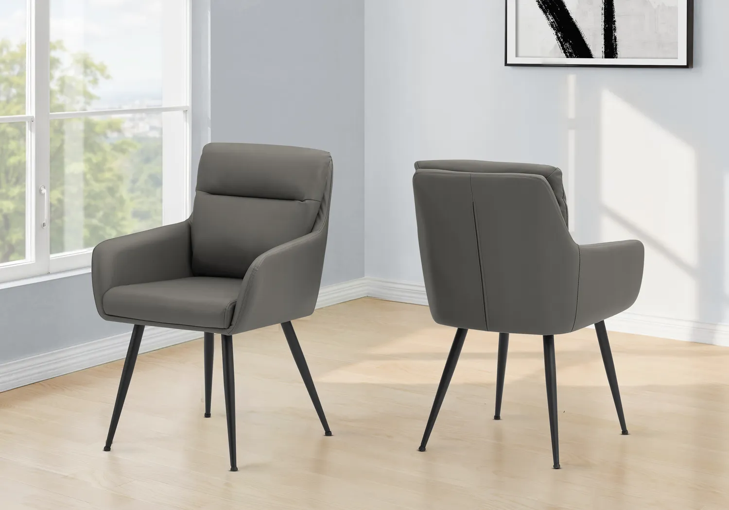 Ahia Gray Side Chair, Set of 2 - Thumbnail - Image 2