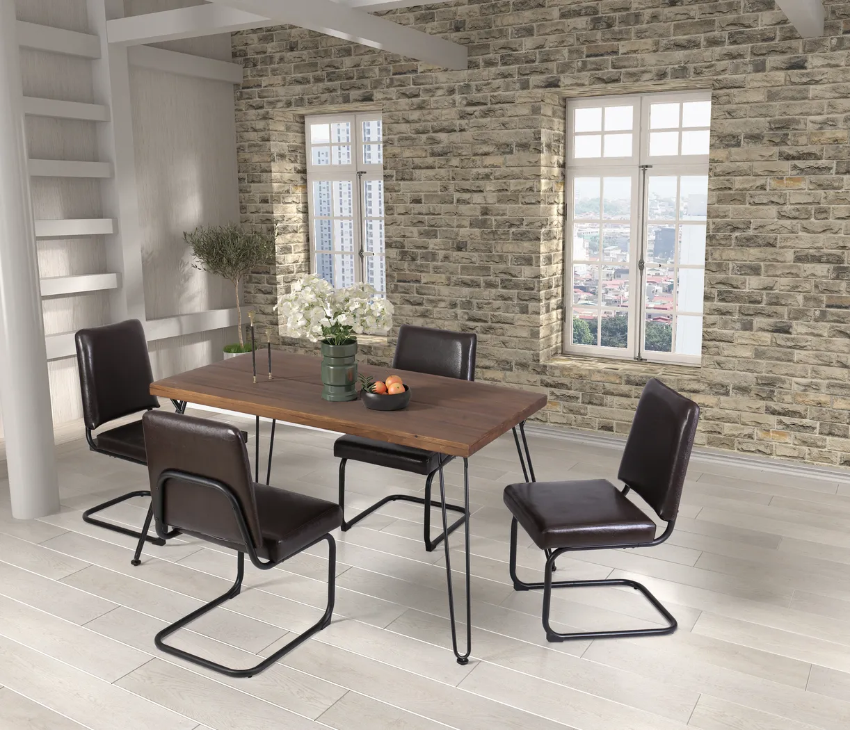 Ahmade Brown Side Chair - Thumbnail - Image 7