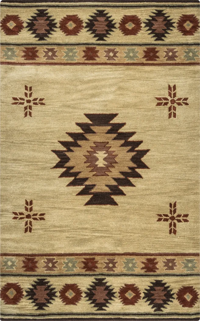 Ahnika Beige 6'6 x 9'6 Rug - Thumbnail - Image 1