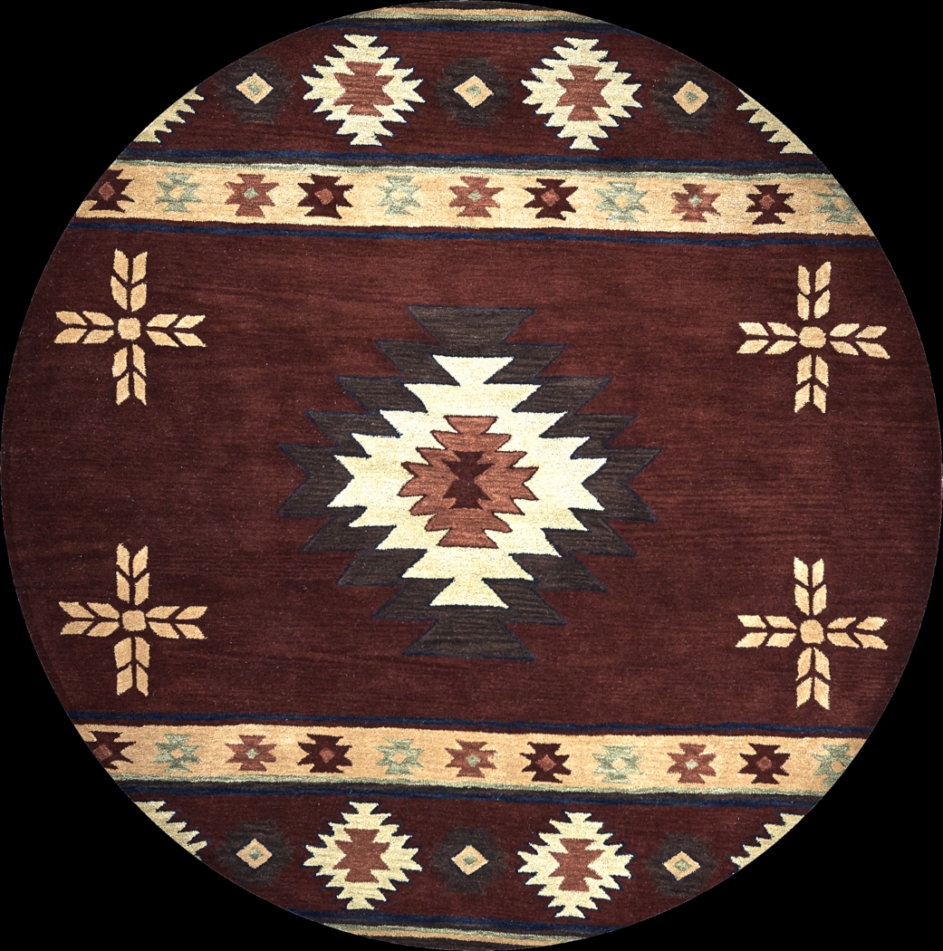 Ahnika Red 8' Round Rug - Thumbnail - Image 1