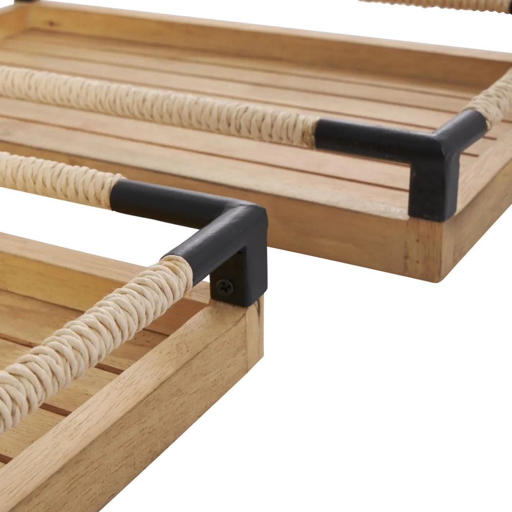 Ahoma Brown Tray, Set of 2 - Thumbnail - Image 4