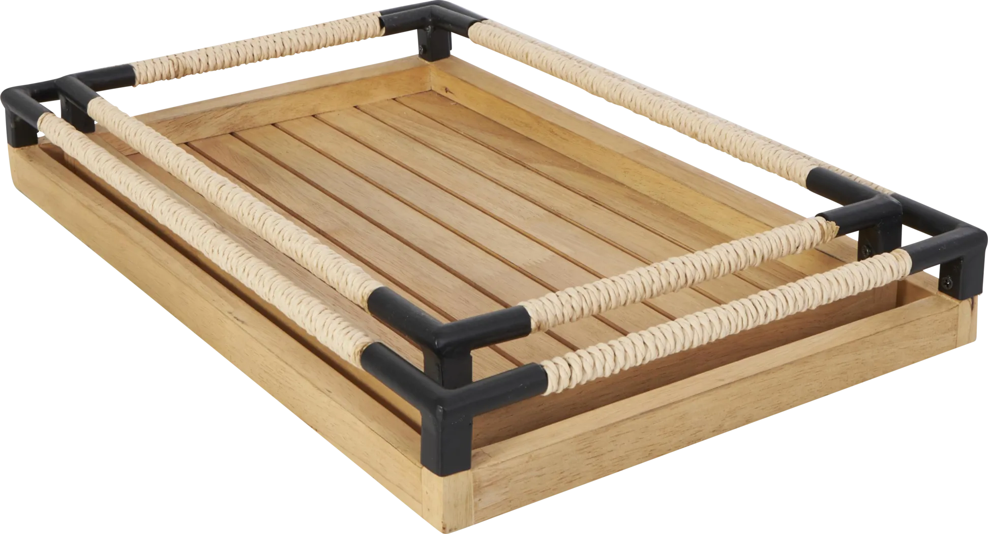 Ahoma Brown Tray, Set of 2 - Thumbnail - Image 6