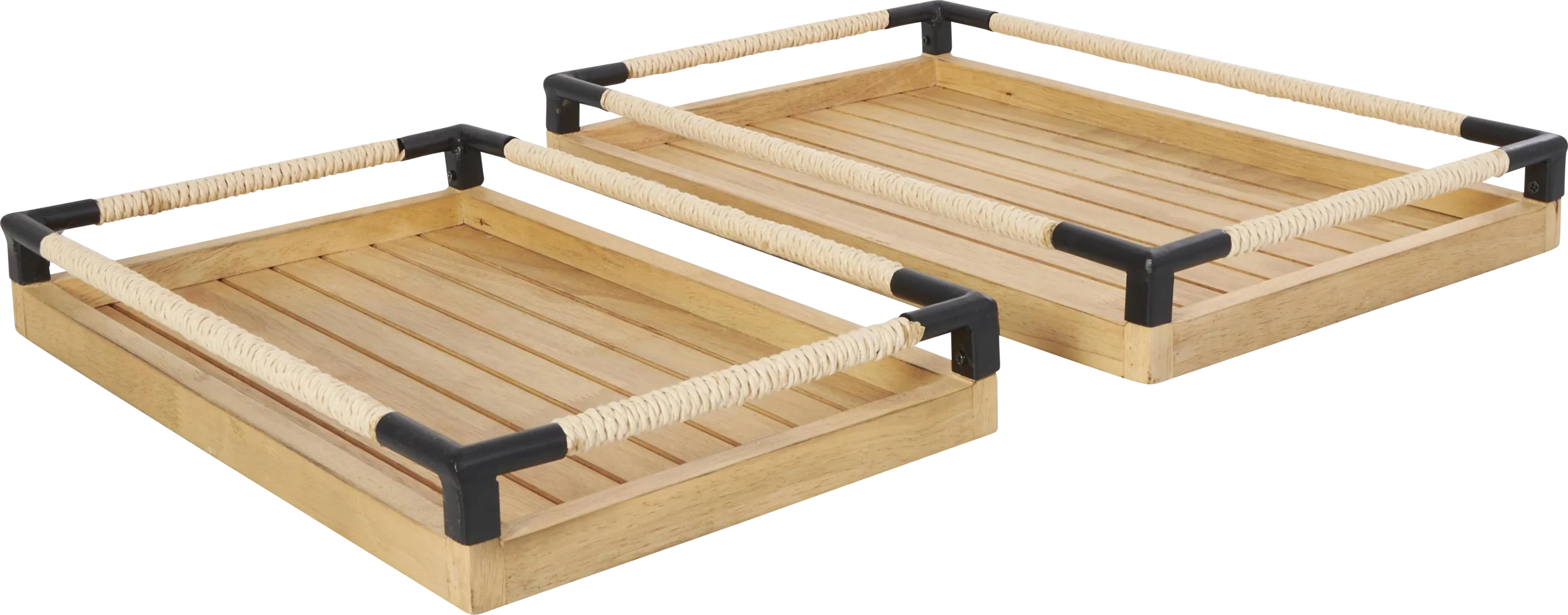 Ahoma Brown Tray, Set of 2 - Thumbnail - Image 1