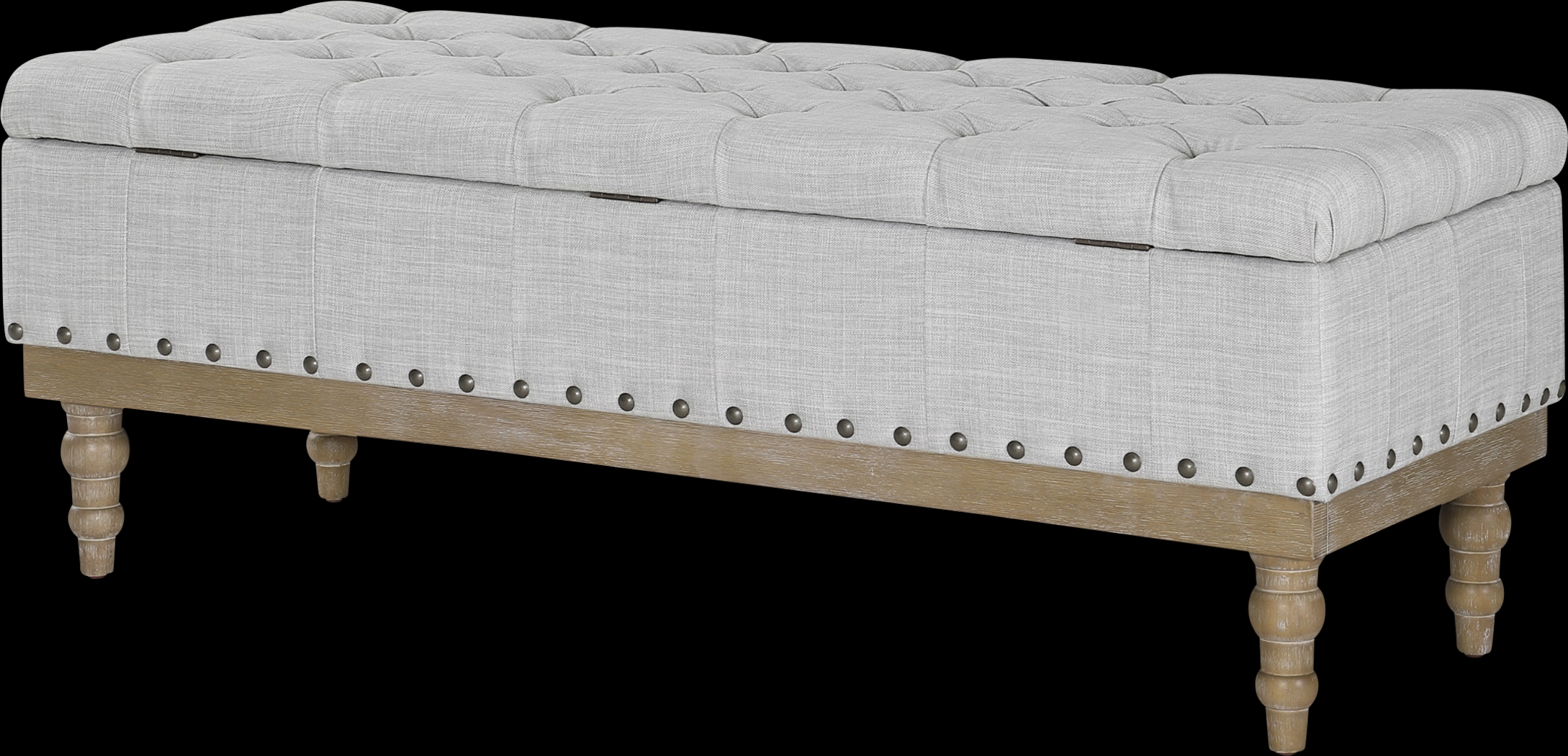 Aibell Gray Storage Bench - Thumbnail - Image 3