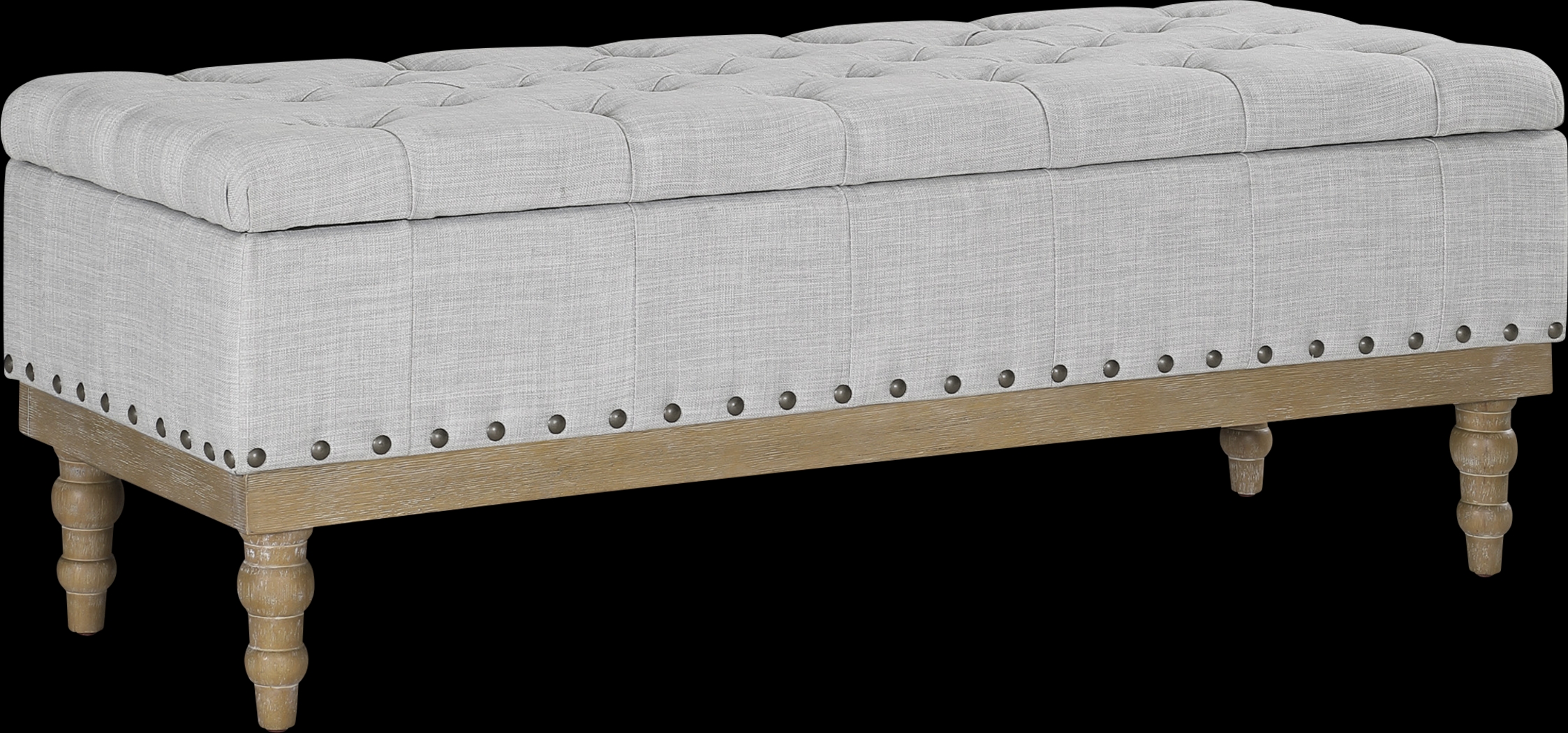 Aibell Gray Storage Bench - Thumbnail - Image 1