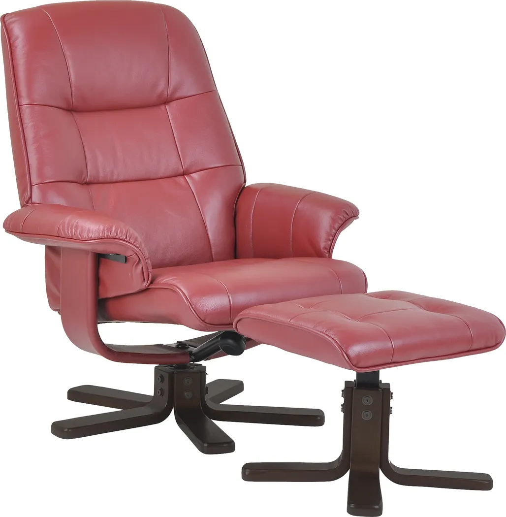 Aida Red Chair & Ottoman - Thumbnail - Image 1