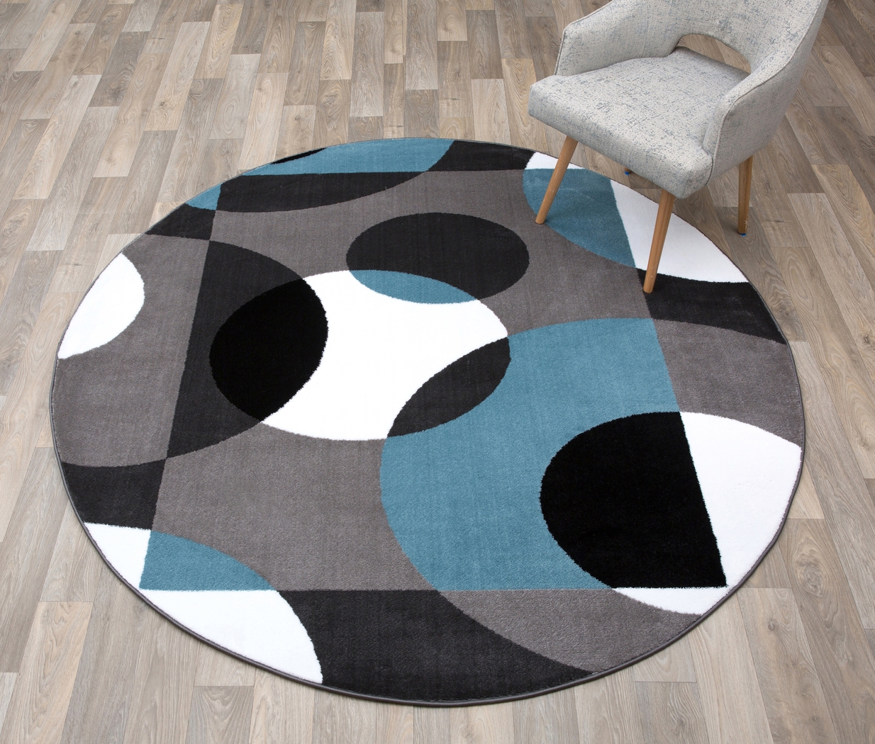 Ailana Blue 6'6 Round Rug - Thumbnail - Image 3